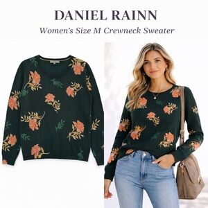 Daniel Rainn Floral Crewneck Sweater Size M | Soft Viscose Blend | Pull Over